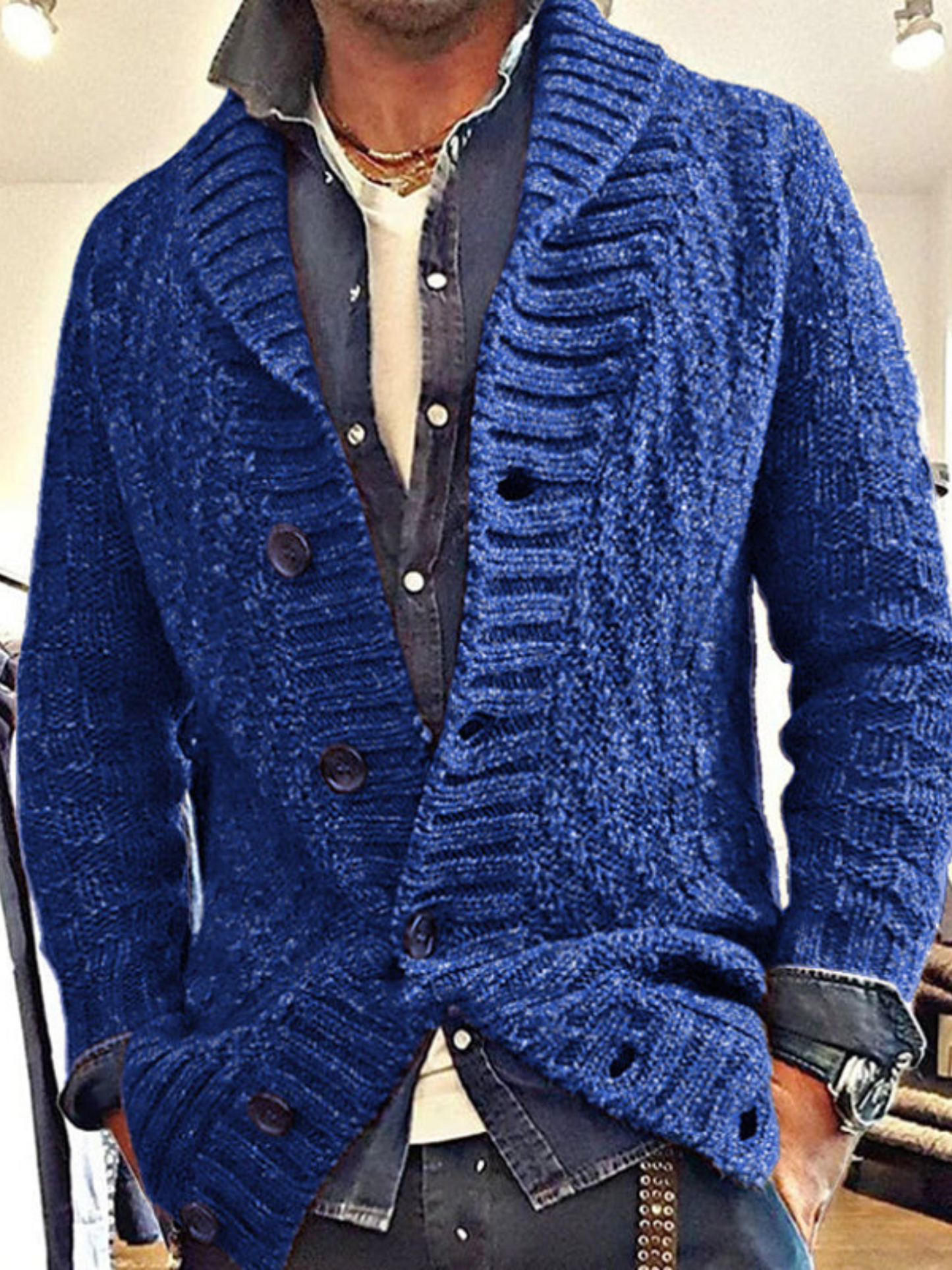 Norvielle Herren Strickcardigan Vintage Design