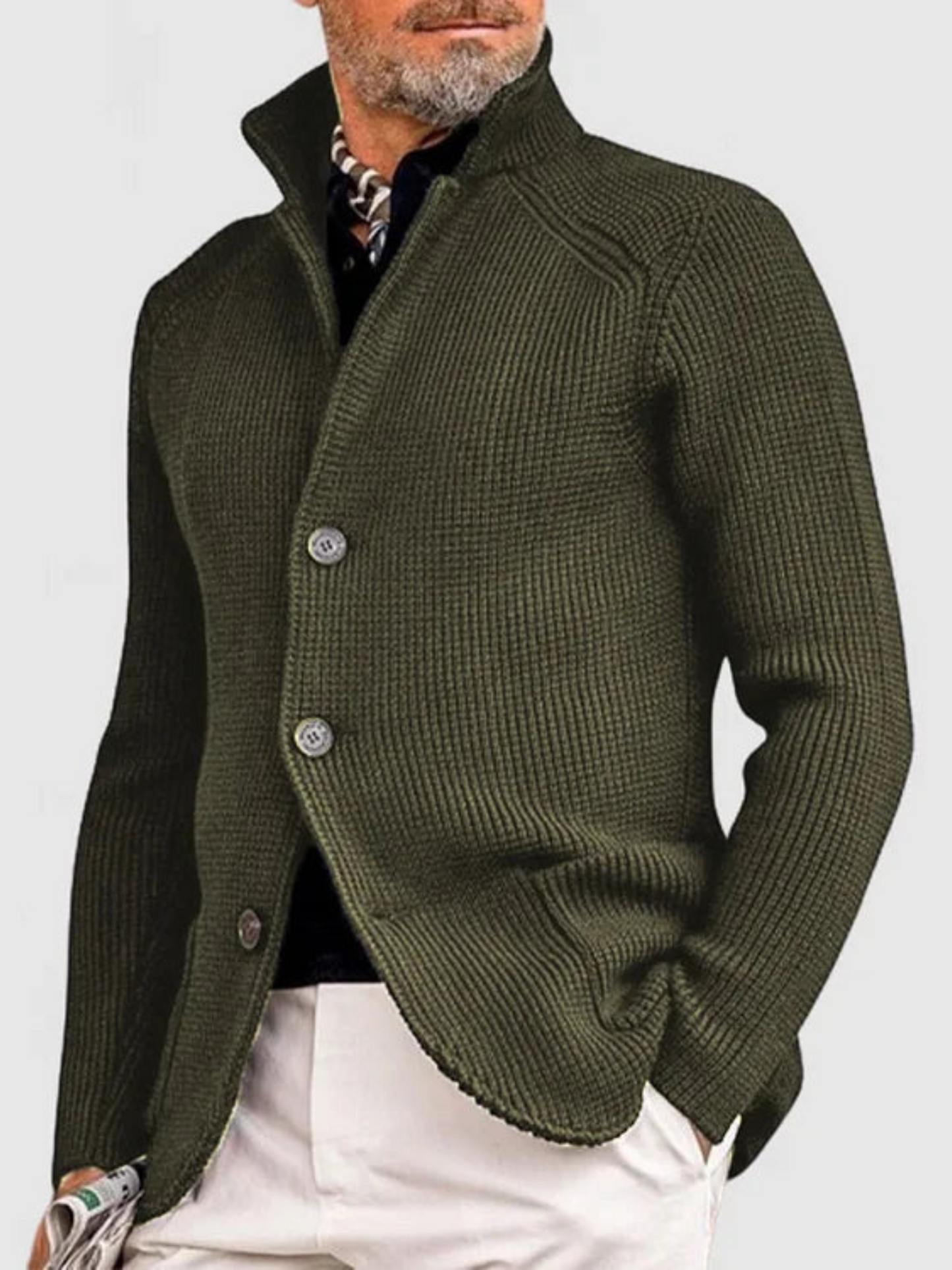 Herren Strickjacke Hüftlänge
