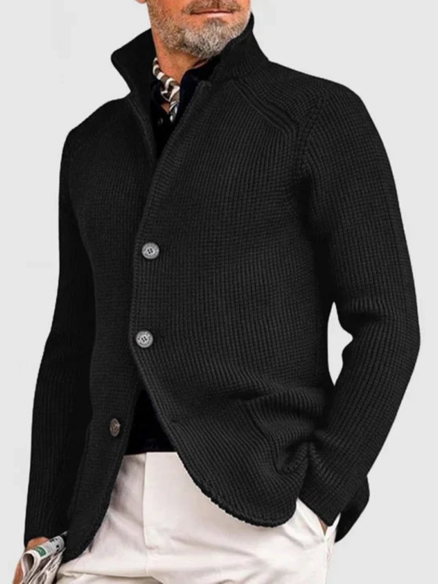 Herren Strickjacke Hüftlänge
