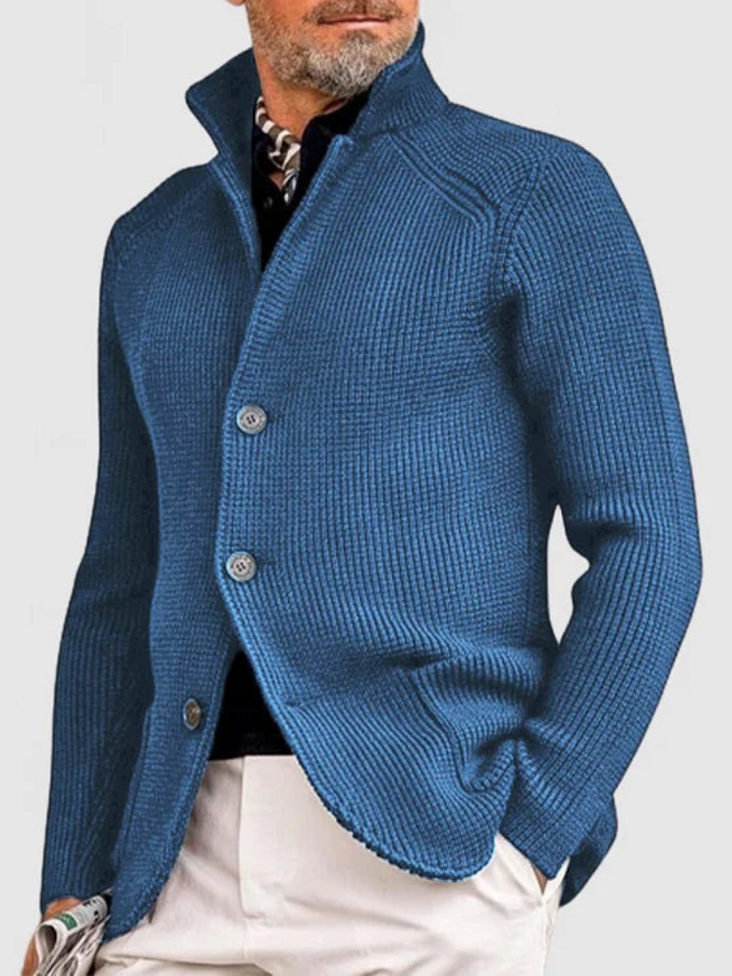 Herren Strickjacke Hüftlänge