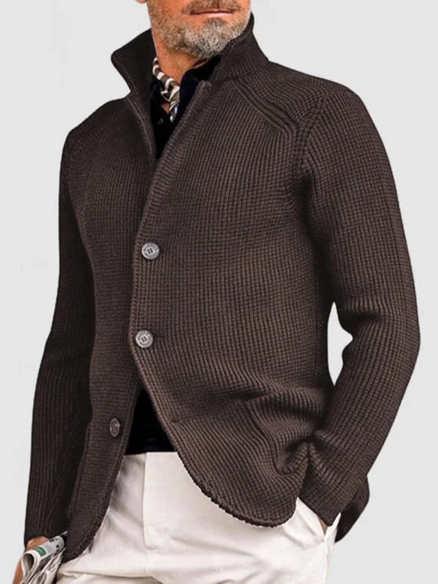 Herren Strickjacke Hüftlänge