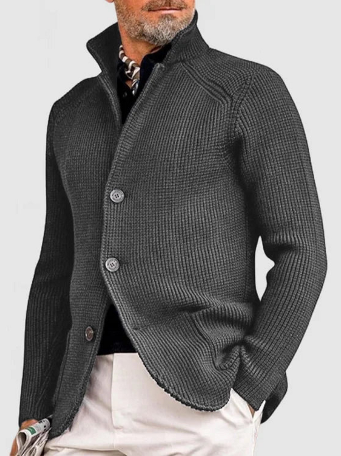 Herren Strickjacke Hüftlänge