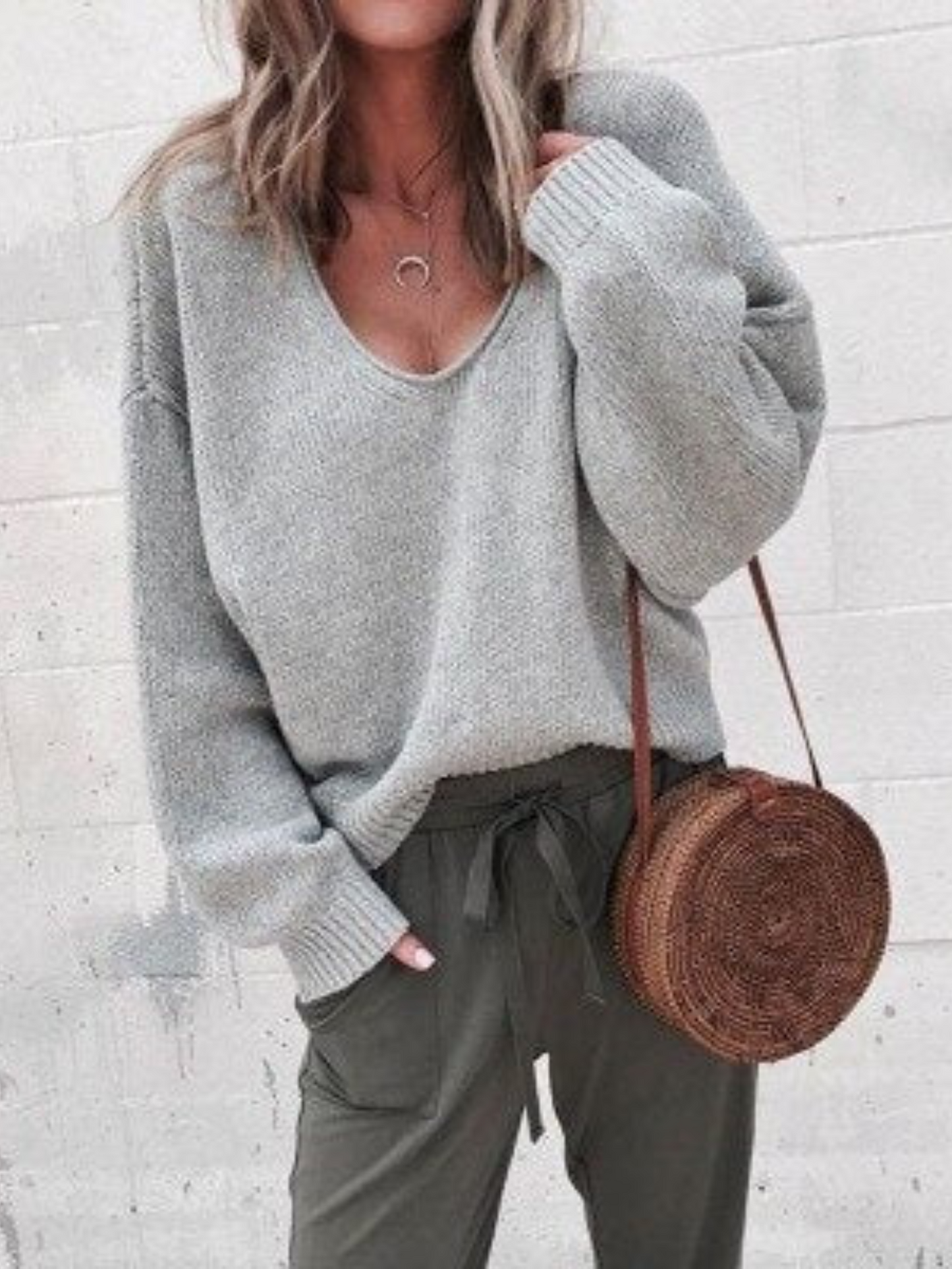 Damen Gestrickter Pullover Figurbetonter Schnitt
