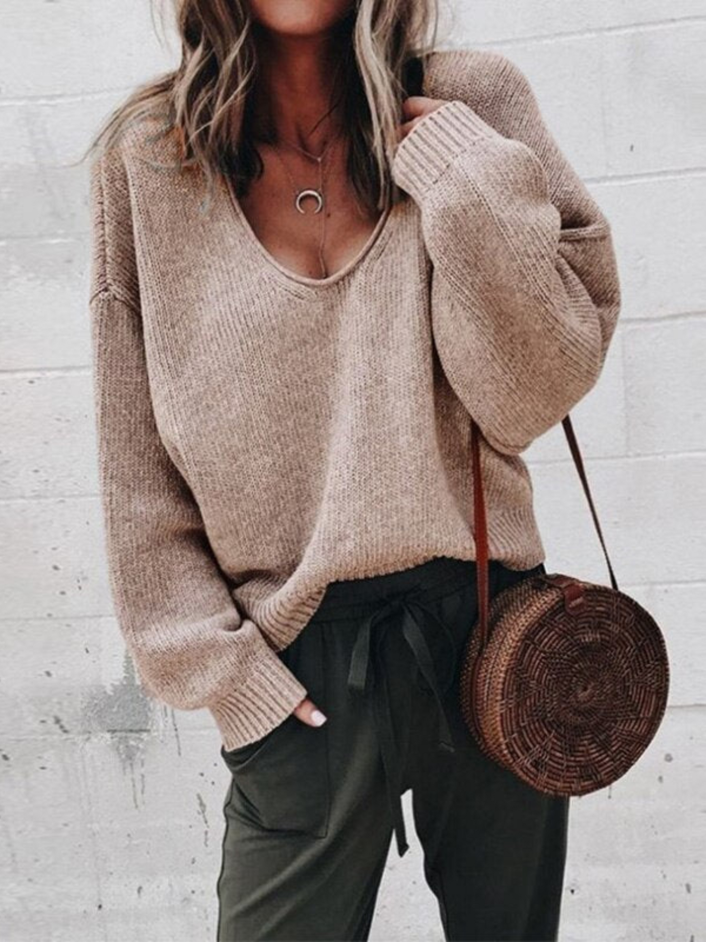 Damen Gestrickter Pullover Figurbetonter Schnitt - Norvielle
