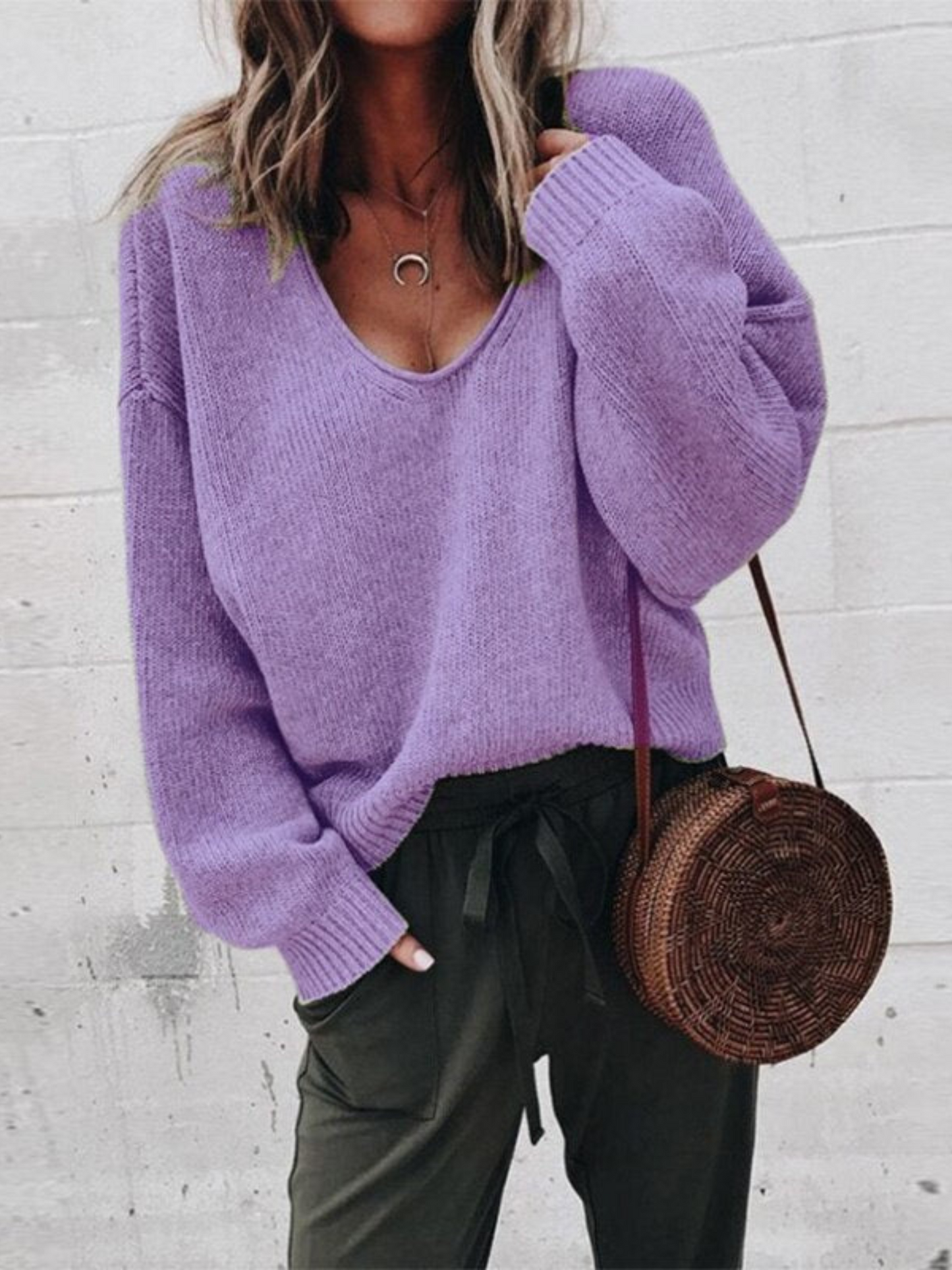Damen Gestrickter Pullover Figurbetonter Schnitt