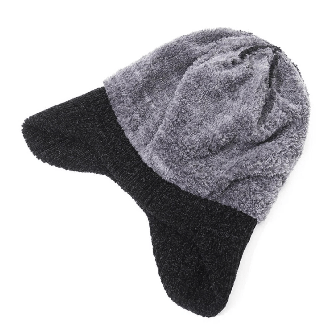 Unisex Strickmütze Fleece Futter Ohrenbedeckung