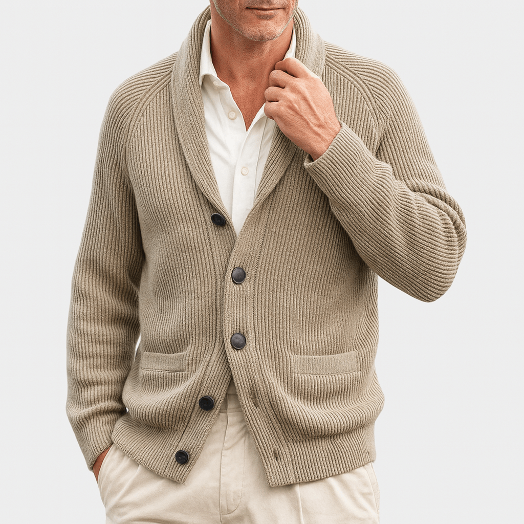 Herren Strickjacke Gerippt Warm Gestrickt - Norvielle