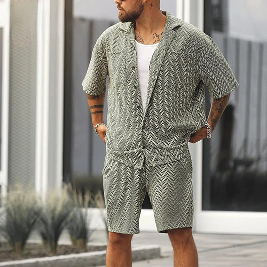 Herren Kurzarm Shorts-Set Sommerkleidung Zweiteilig - Norvielle