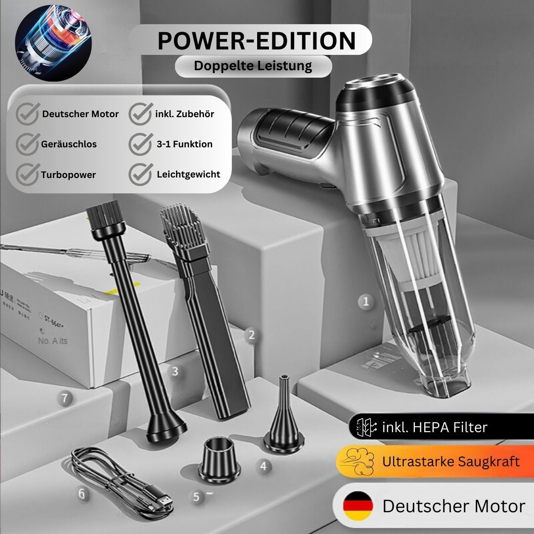 TurboClean Pro Handstaubsauger Power Edition Doppelleistung - Norvielle
