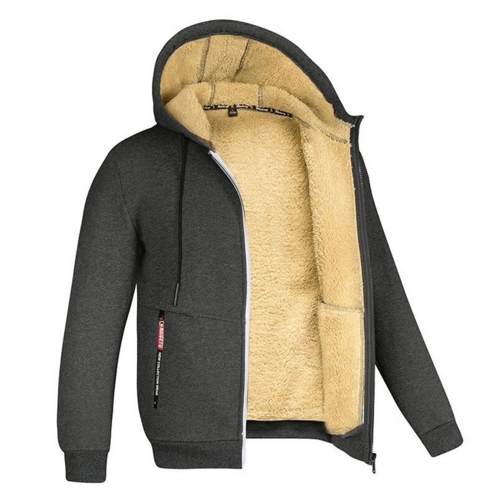 Herren Hoodie Fleece Kapuzenjacke Reißverschluss