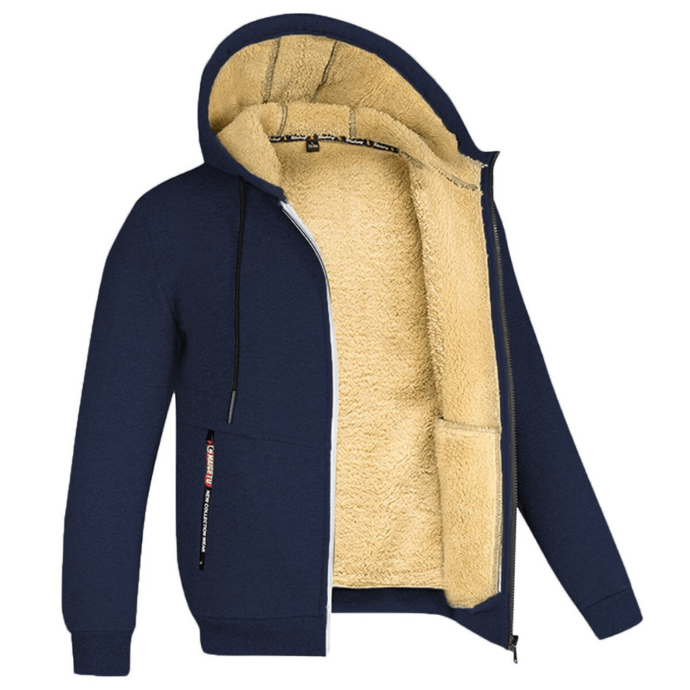 Herren Hoodie Fleece Kapuzenjacke Reißverschluss