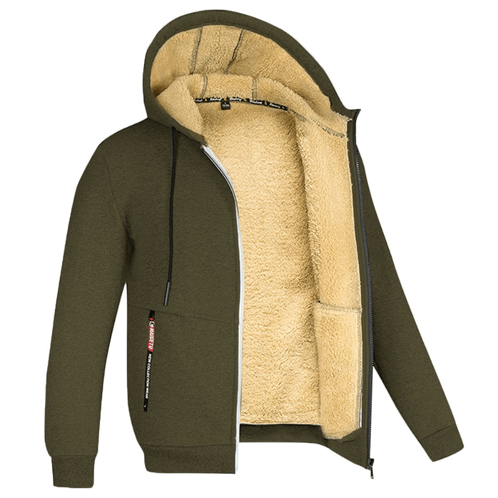 Herren Hoodie Fleece Kapuzenjacke Reißverschluss