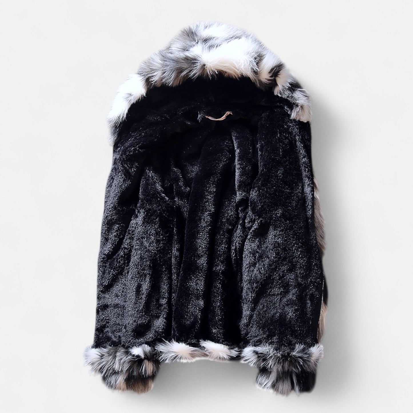 Kunstfelljacke – Herren-Pelzmantel mit Kapuze für den Winter-Chaps Herrenmode