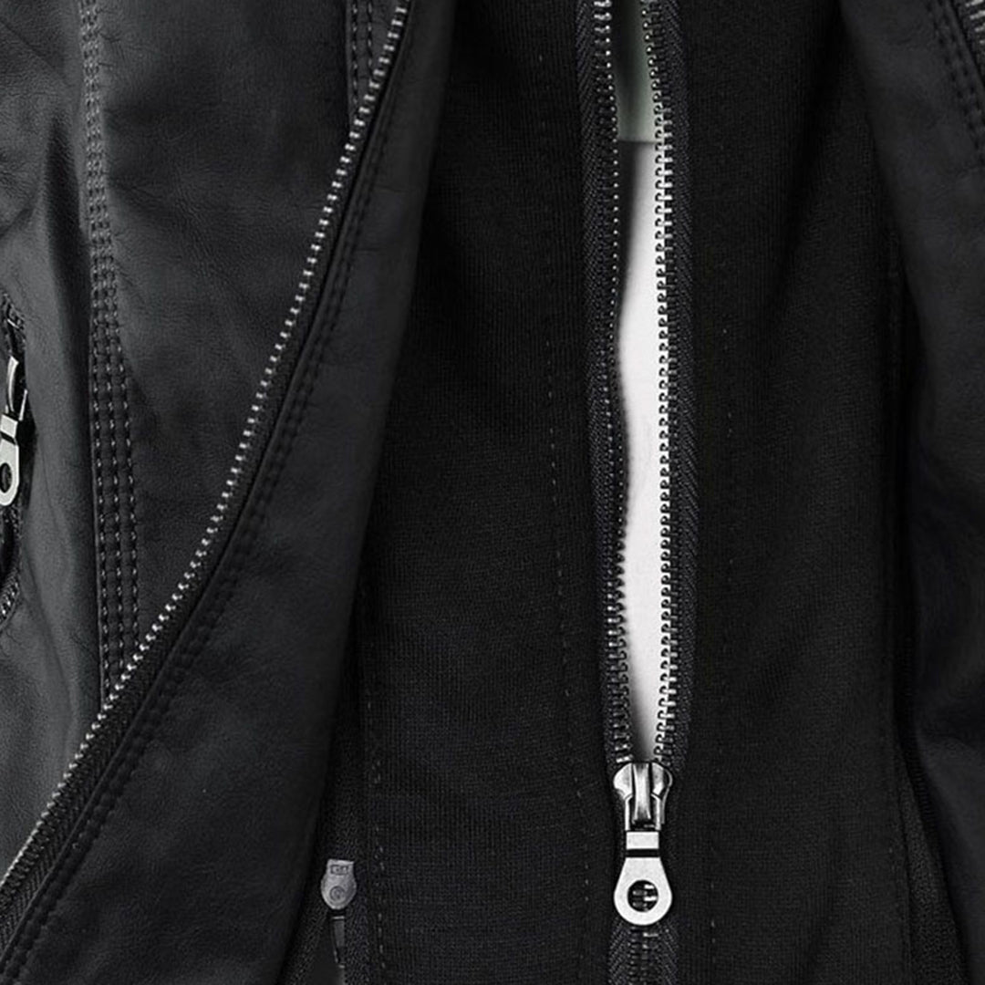 Damen Kunstlederjacke Tailliert Mit Kapuze