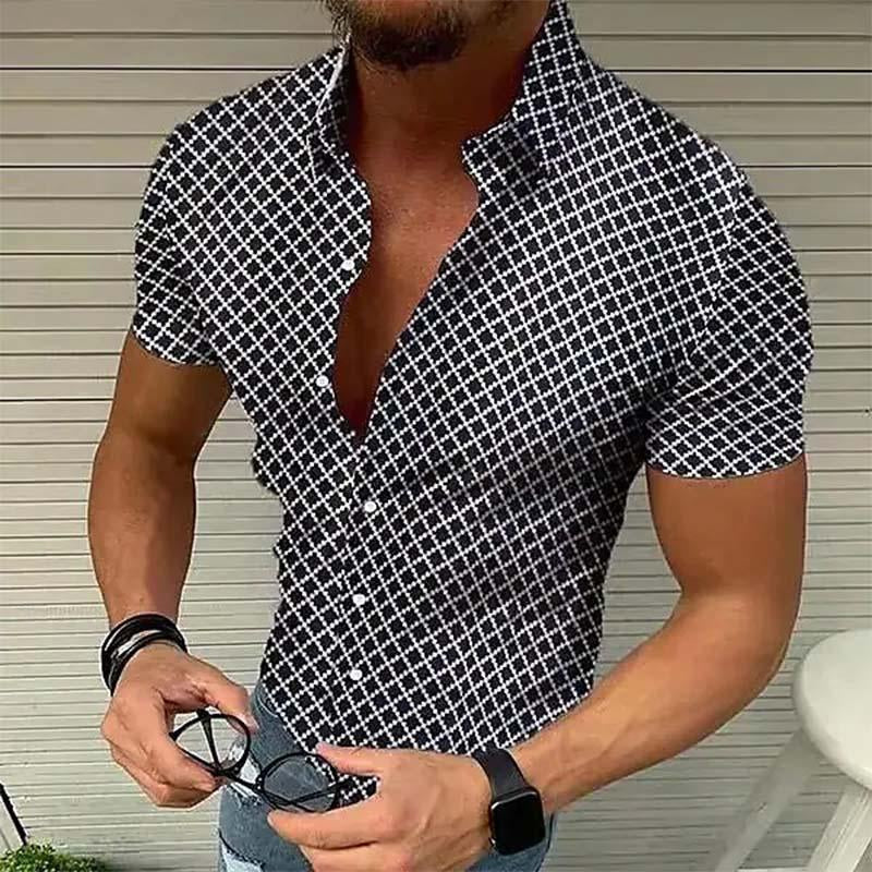 Herren Slim Fit Kurzarmhemd