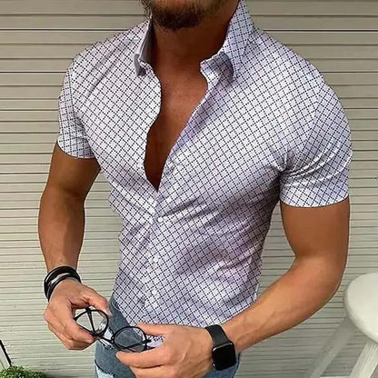 Herren Slim Fit Kurzarmhemd