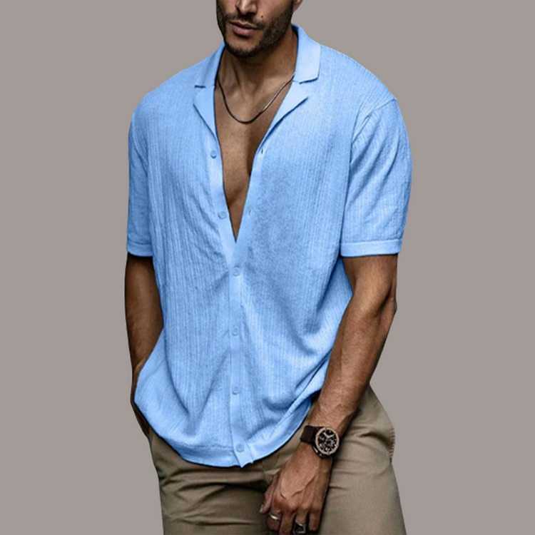 Herren Poloshirt Kurzarm Leicht Baumwolle Weiß - Norvielle