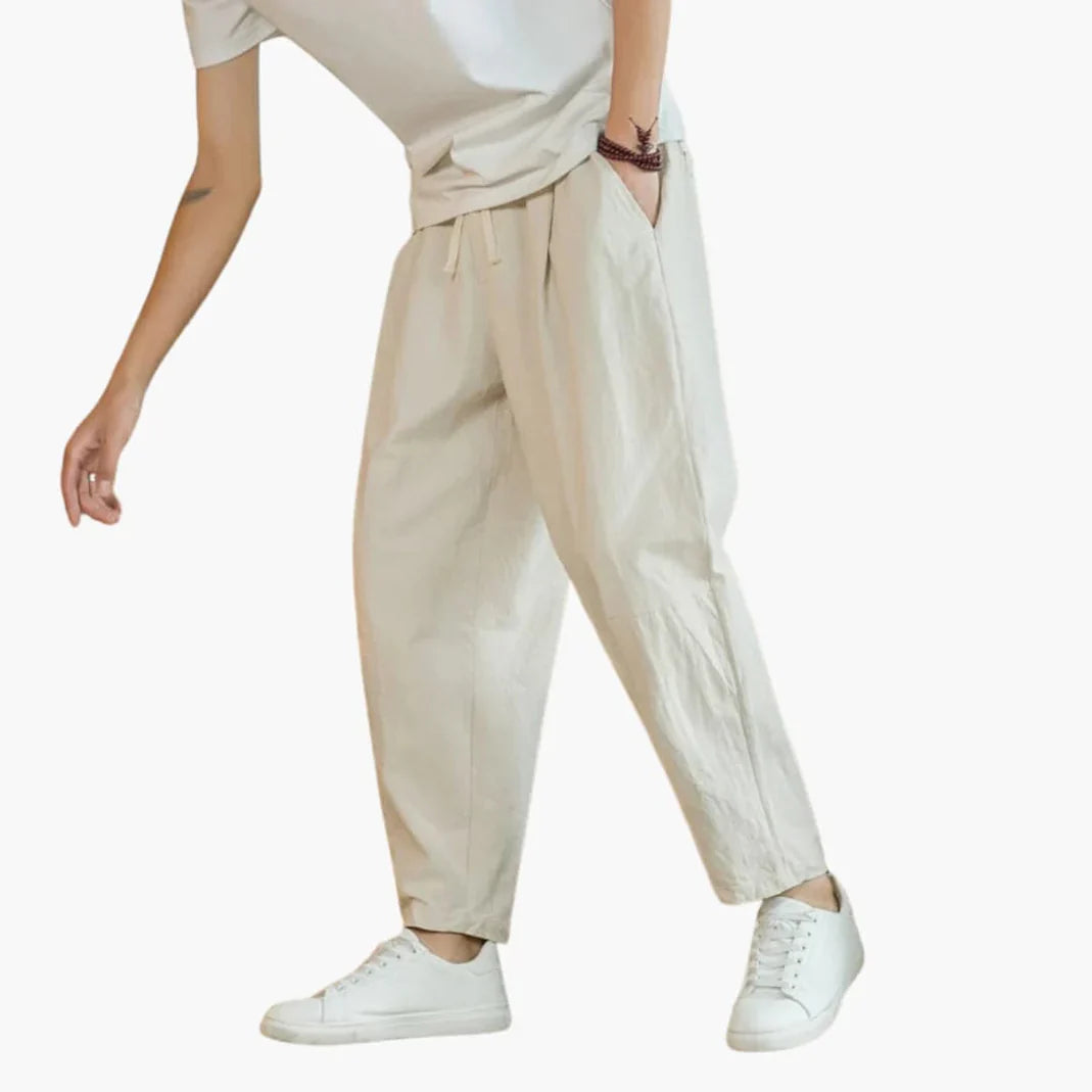 Kurze Hosen – Locker sitzend – Leicht – Baggy-Hosen – Herrenhosen-Beige-L-Chaps Herrenmode