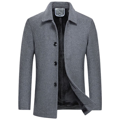 Kurzer Trenchcoat – Einreihig – Maßgeschneidert – Winter-Trenchcoat – Herrenjacke-Grau-M-Chaps Herrenmode