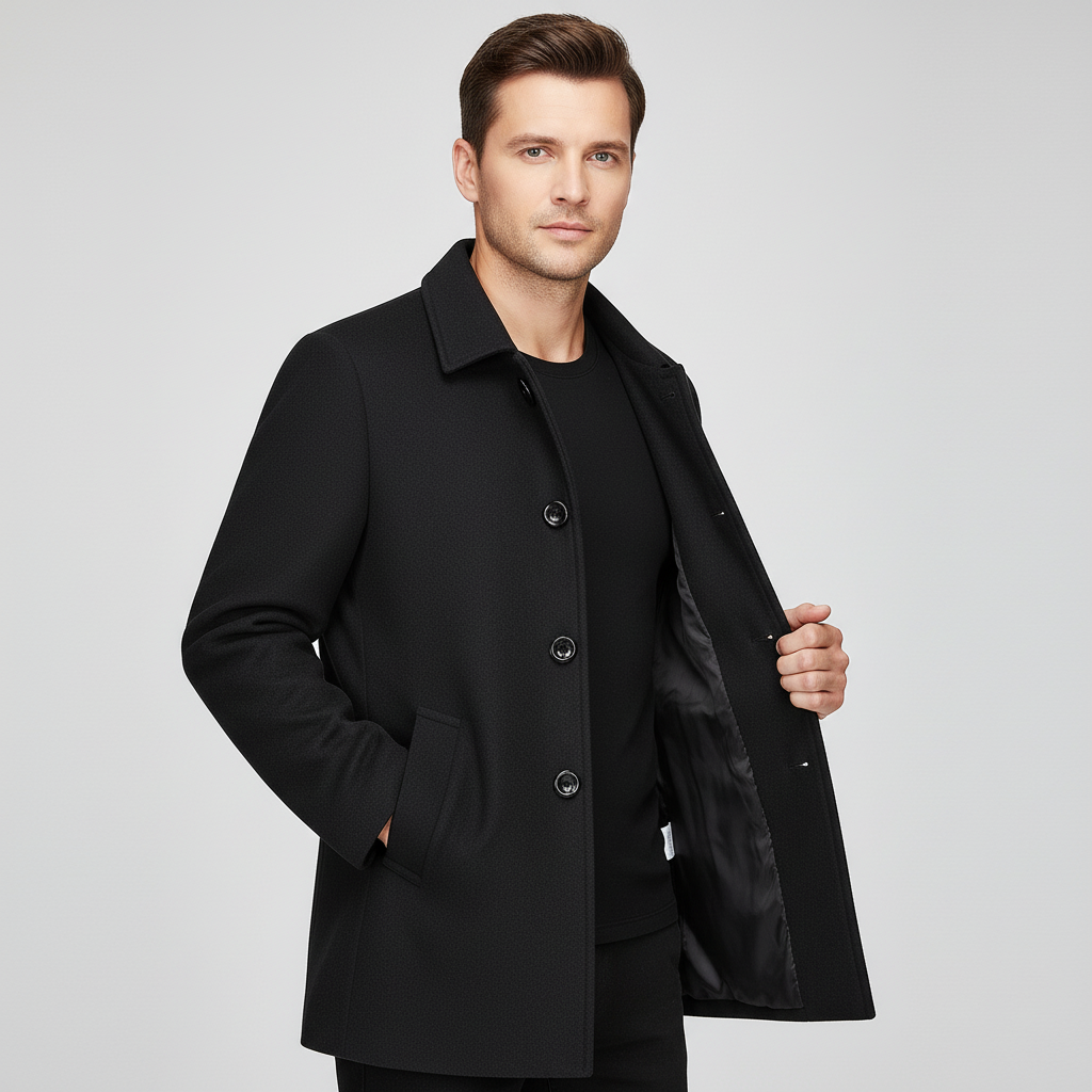 Herren Trenchcoat Einreihig Maßgeschneidert Winter - Norvielle