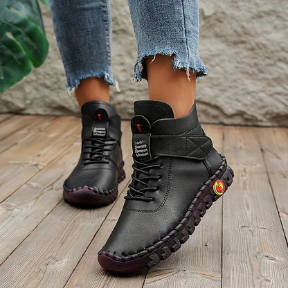 Norvielle Damen Winterstiefel Warm Schnürschuhe