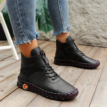 Norvielle Damen Winterstiefel Warm Schnürschuhe
