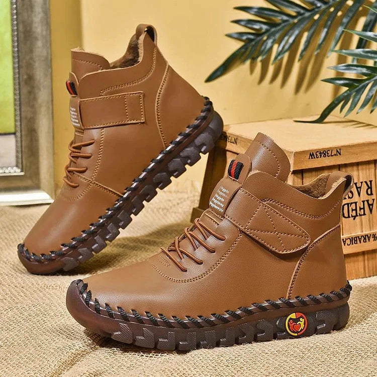 Norvielle Damen Winterstiefel Warm Schnürschuhe
