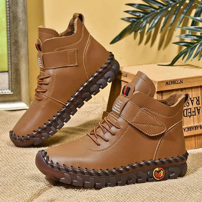 Norvielle Damen Winterstiefel Warm Schnürschuhe