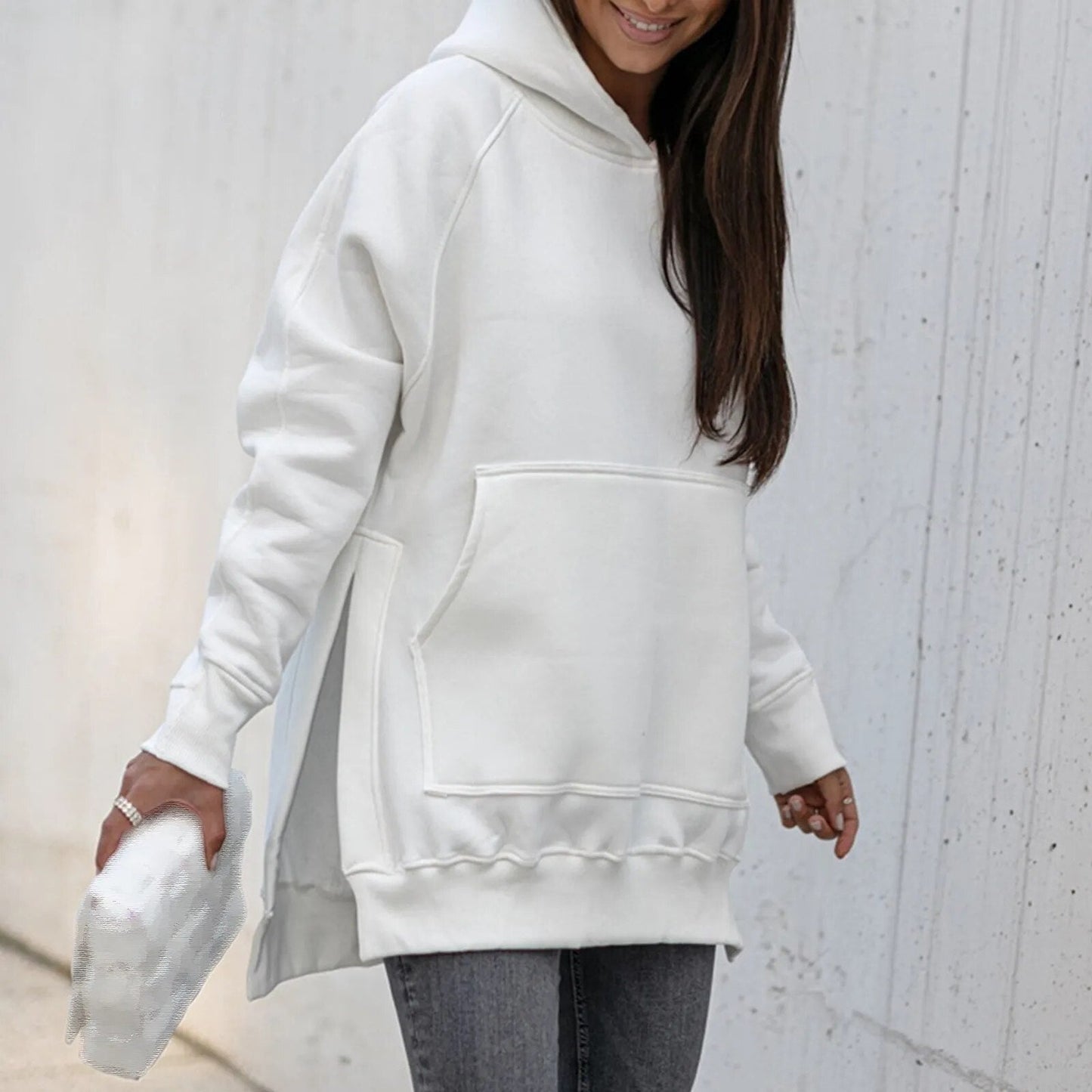 Norvielle Damen Kapuzenjacke mit Schlitz - Norvielle