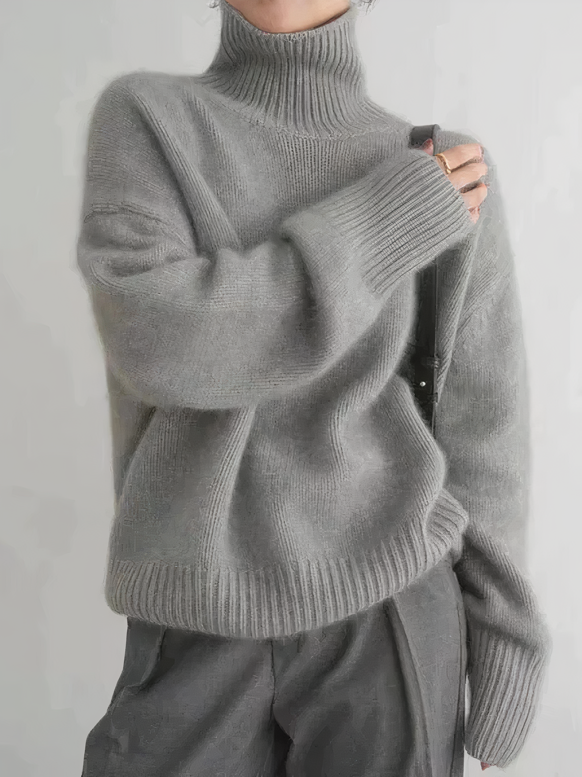 Norvielle Damen Rollkragenpullover Strick