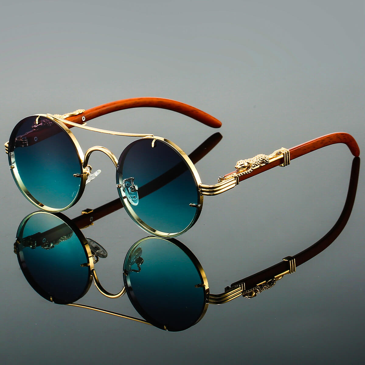 Herren Retro Runde Sonnenbrille Sommer