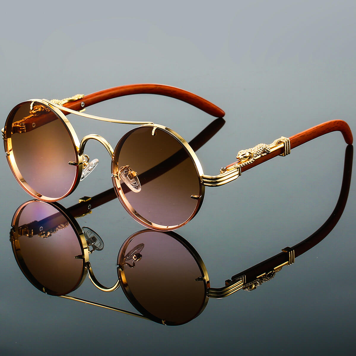 Herren Retro Runde Sonnenbrille Sommer