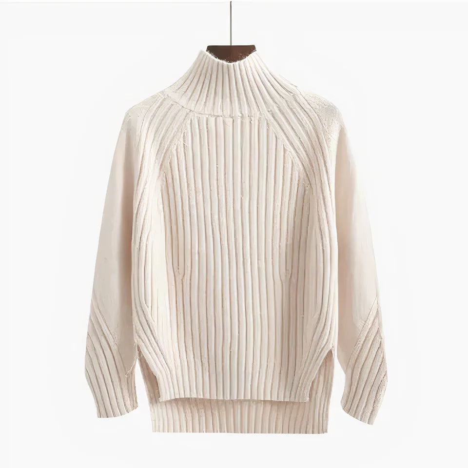 Damen Langstrick Rollkragenpullover Warm