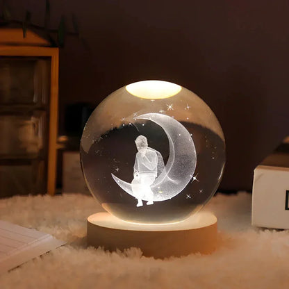 USB LED Nachtlicht 3D Kristallkugel