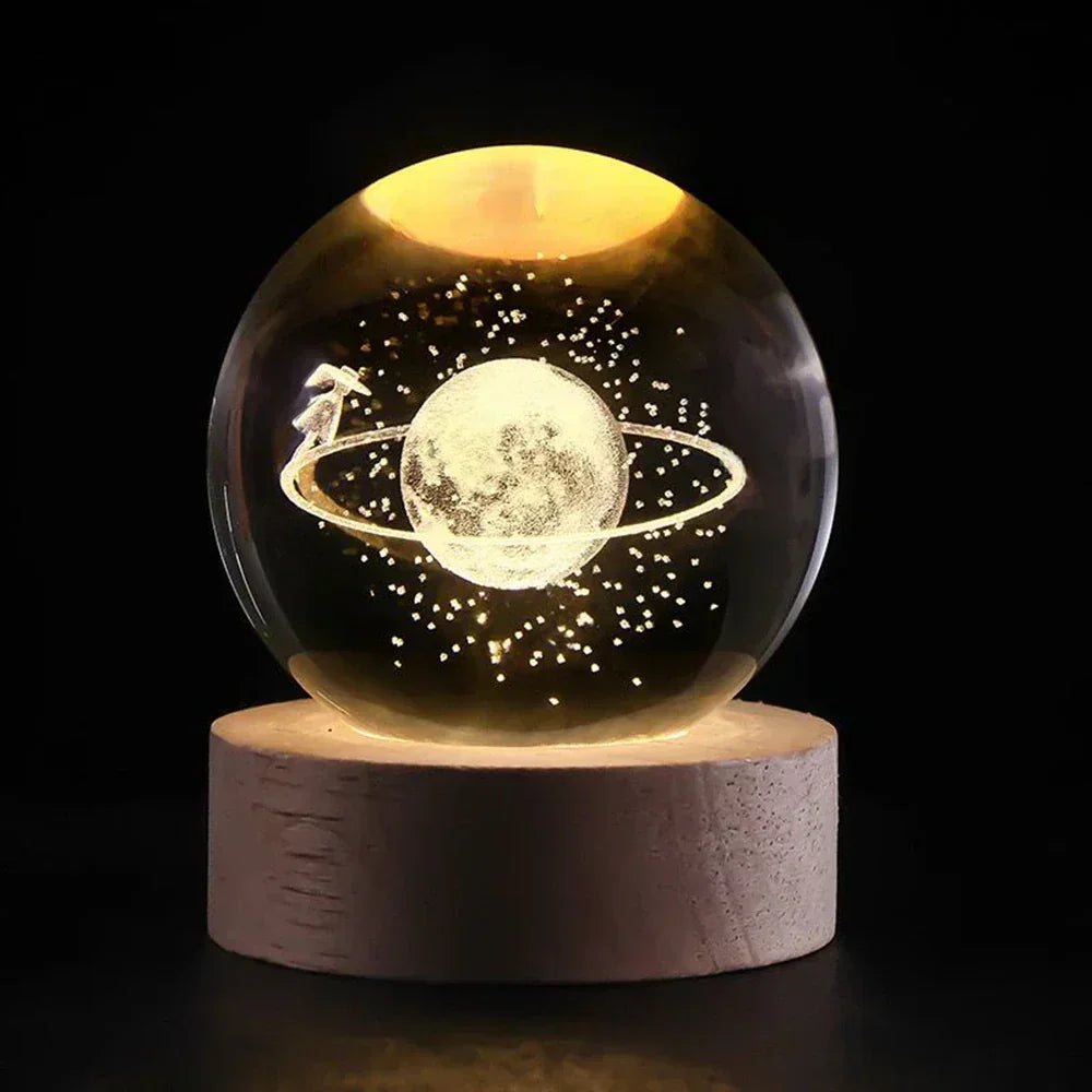 USB LED Nachtlicht 3D Kristallkugel