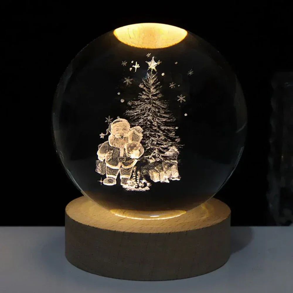 USB LED Nachtlicht 3D Kristallkugel