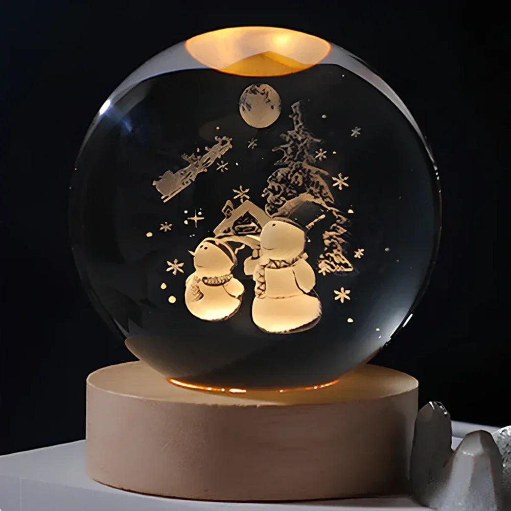 USB LED Nachtlicht 3D Kristallkugel