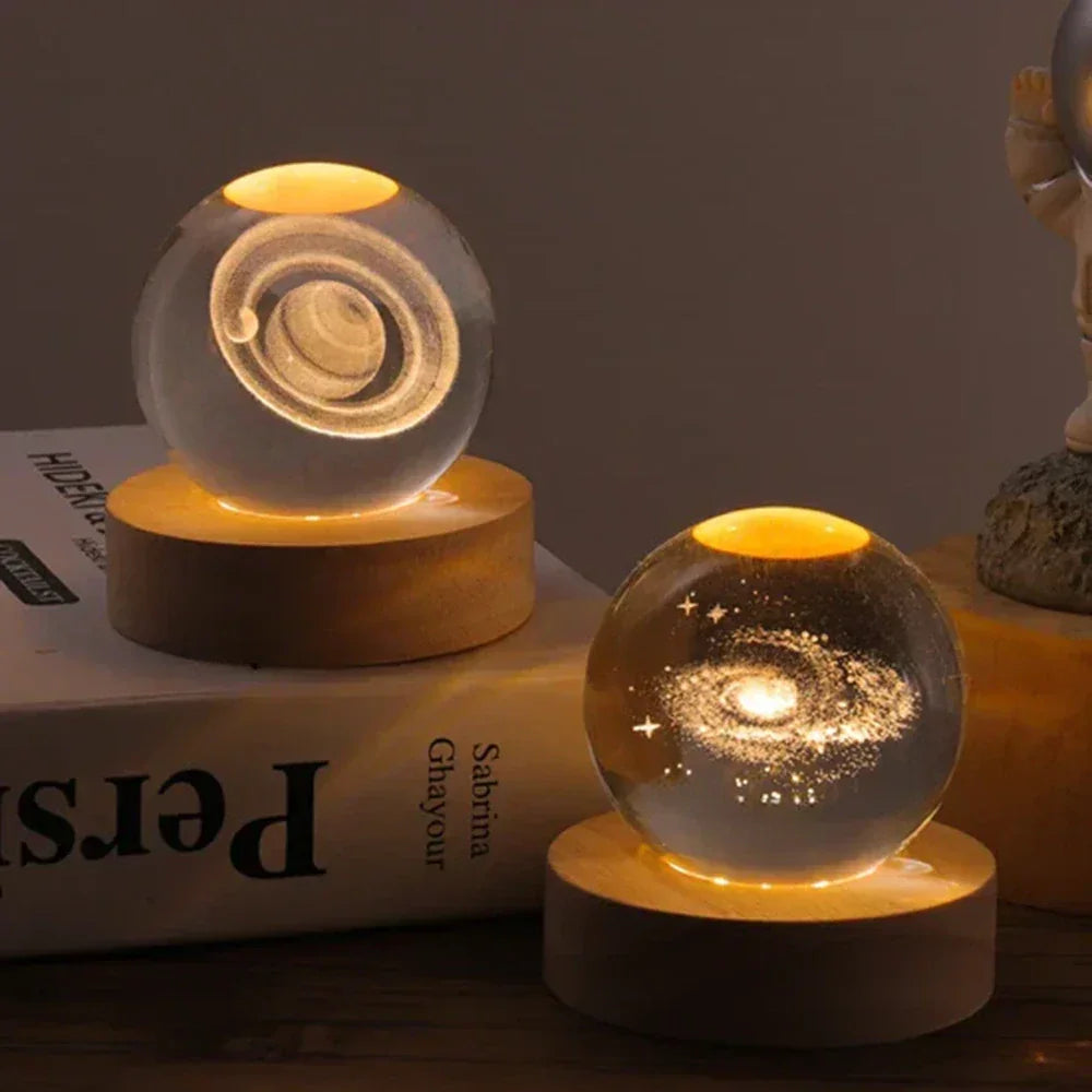 USB LED Nachtlicht 3D Kristallkugel