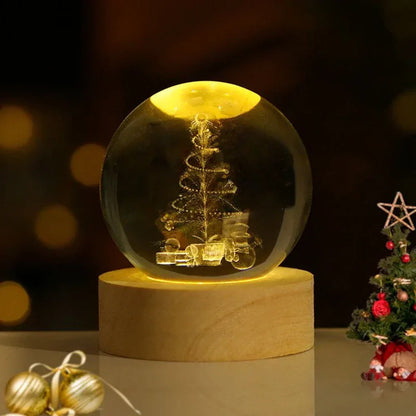 USB LED Nachtlicht 3D Kristallkugel