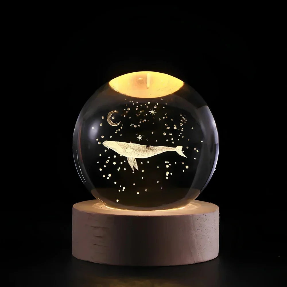 USB LED Nachtlicht 3D Kristallkugel