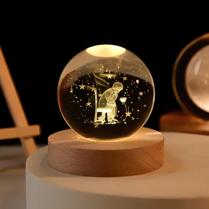 USB LED Nachtlicht 3D Kristallkugel