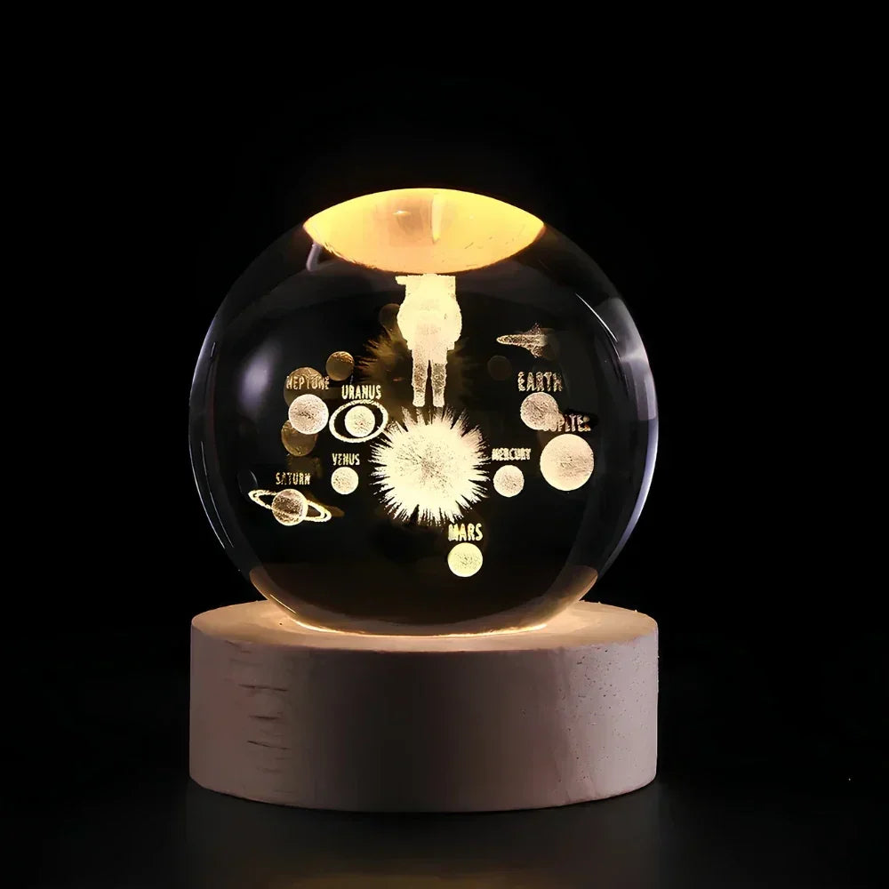 USB LED Nachtlicht 3D Kristallkugel