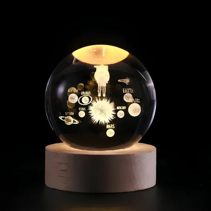 USB LED Nachtlicht 3D Kristallkugel