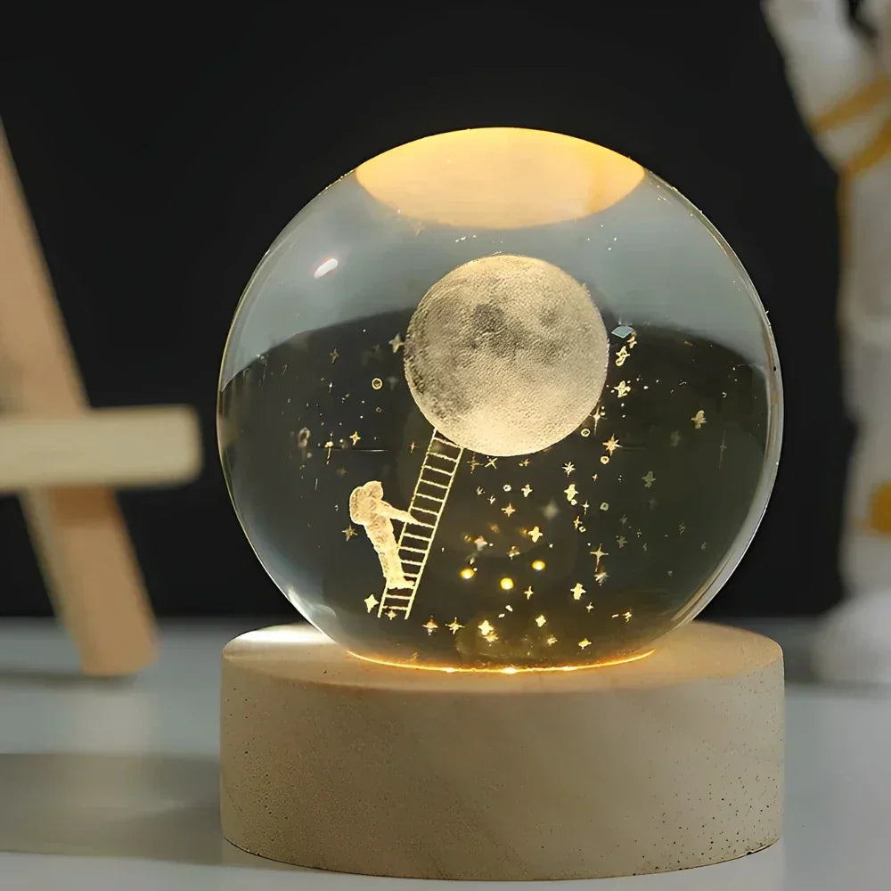 USB LED Nachtlicht 3D Kristallkugel