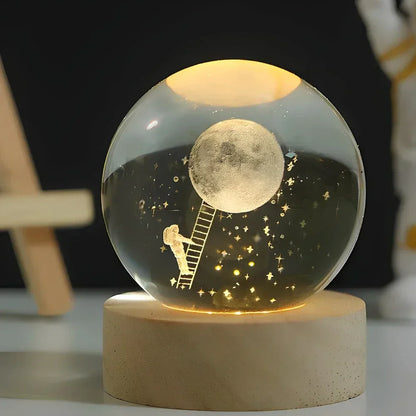 USB LED Nachtlicht 3D Kristallkugel