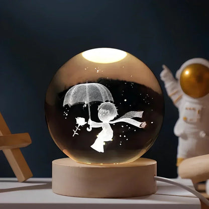 USB LED Nachtlicht 3D Kristallkugel