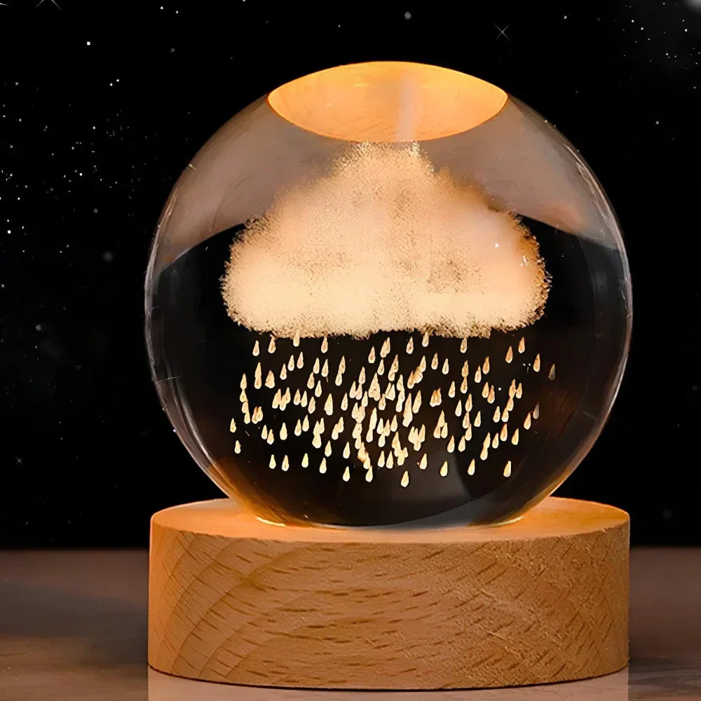 USB LED Nachtlicht 3D Kristallkugel
