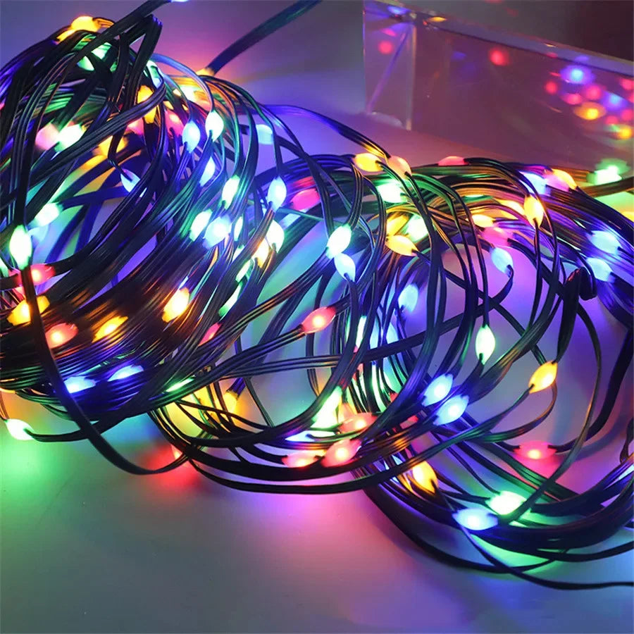 Mehrfarbiges LED-Seillicht Außenbereich