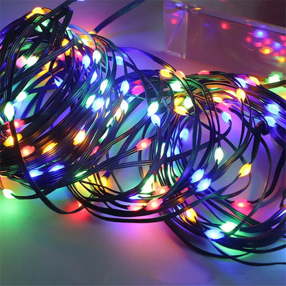 Mehrfarbiges LED-Seillicht Außenbereich