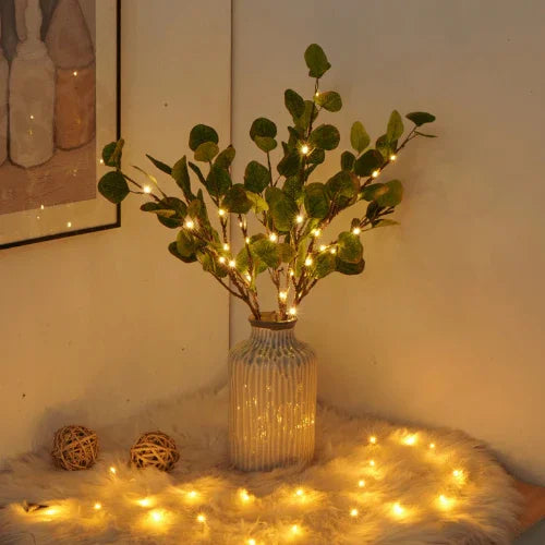 Keramikvase LED Weidenzweiglampe Deko Innendekoration - Norvielle